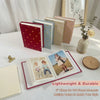 A light weight and durable photo album with multiple colors for matching style is displayed on a white surface.