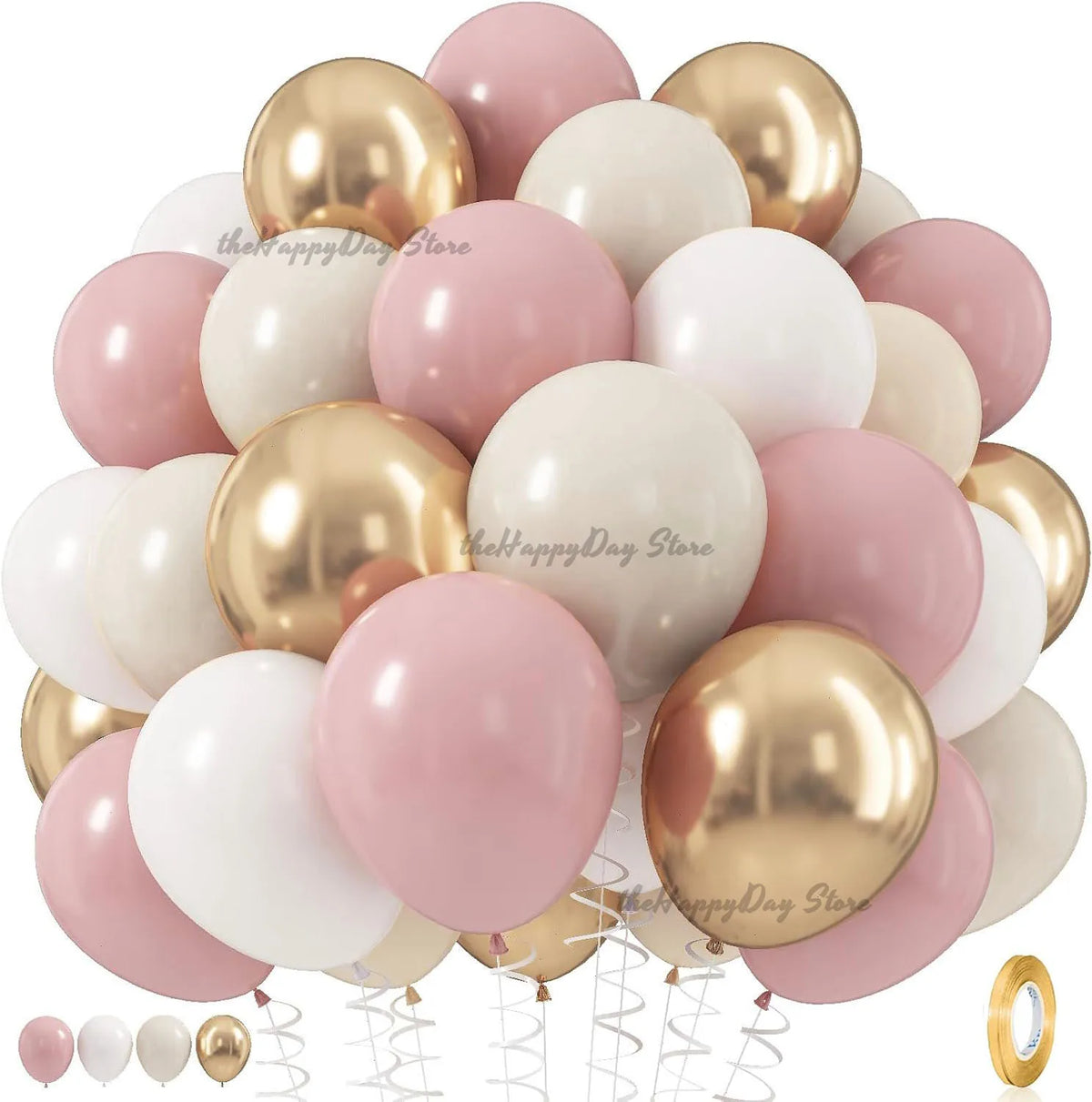 A set of pink and white balloons in a honeycomb pattern for decoration.