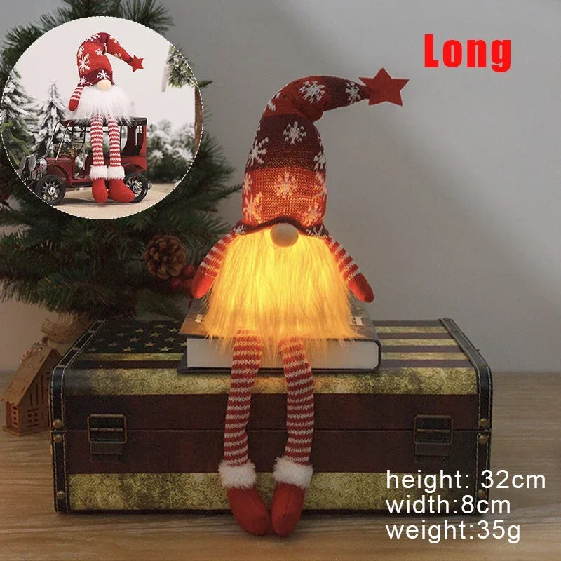 LED Gnome Christmas Ornaments – Soft Plush Hanging Decor