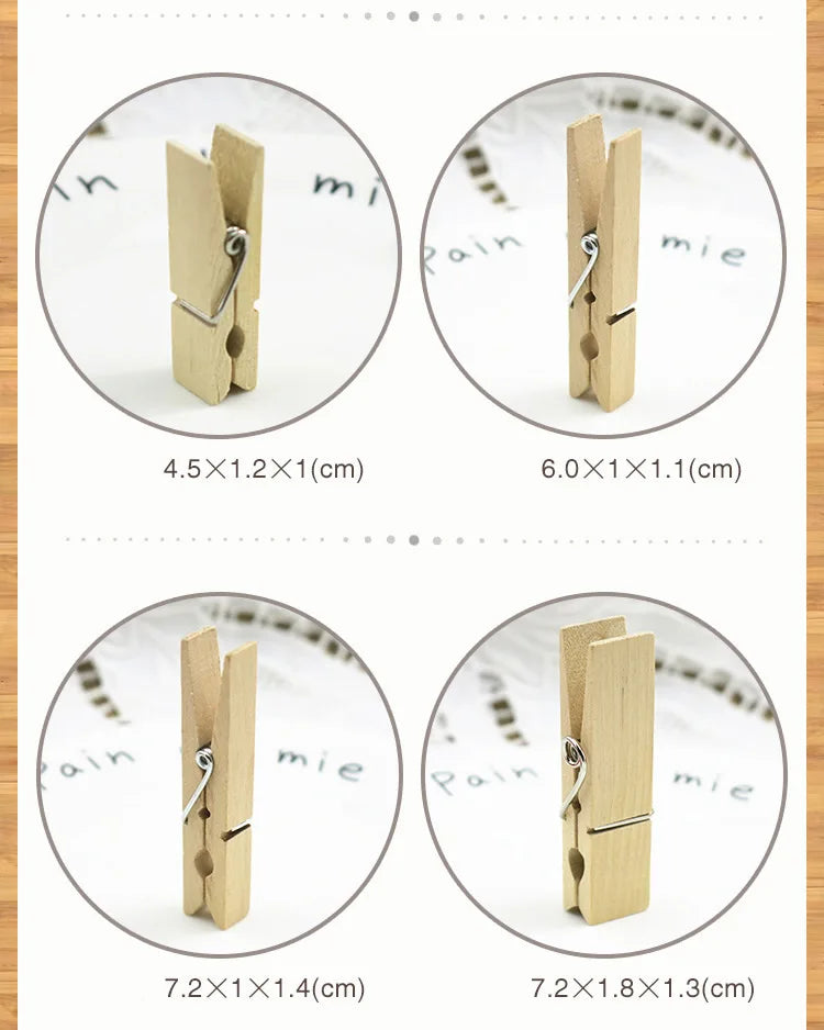 Mini Wooden Clothespins for Crafts and Photos (Set of 50)