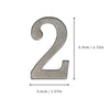 A silver magnetic house number shaped like the numeral 2, with dimensions of 6.9cm by 4.0cm.