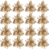 Glitter Christmas Flower Ornaments with Clips (Set of 5)