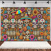 Day of the Dead Skeleton & Floral Backdrop for Party Photo Booth