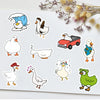 A collection of funny cartoon duck and goose decals on a white background.