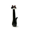 Black cat-shaped resin vase for dried flowers