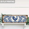 Vintage retro metal street sign featuring blue floral and bird designs for wall decor