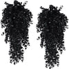 A pair of artificial ivy garlands with pots for home and event decor.