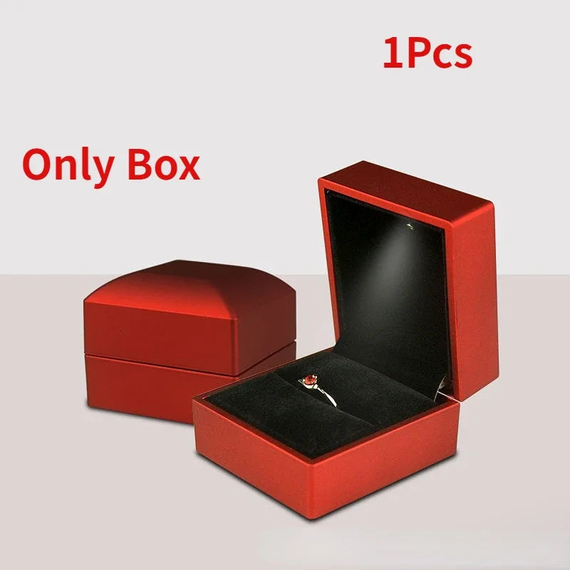 LED Light Ring Box with Plush Interior