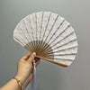 Vintage Lace Folding Hand Fan with Tassels