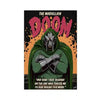 A dark poster featuring the text DOOM and a masked figure in green, suitable for hip-hop canvas art.