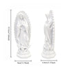 White resin statue of Our Lady of Guadalupe with a radiant halo and draped clothing
