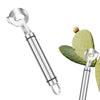 Silver Nopal cactus peeler and cutter set with ergonomic groove edge