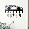 Industrial Wall-Mounted Key Holder with 7 Metal Hooks