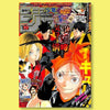 A poster featuring characters from Haikyuu anime series displayed on a canvas.