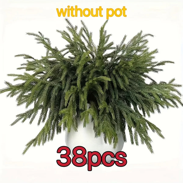 Artificial Norfolk Pine Branches – Realistic Evergreen Stems for Indoor Decor