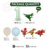 Paketanzahlanzeige mit Dinosaurier-Ballon-Set, einschließlich eines großen 1-Zoll-Ballons und einer kleinen grünen Dinosaurie