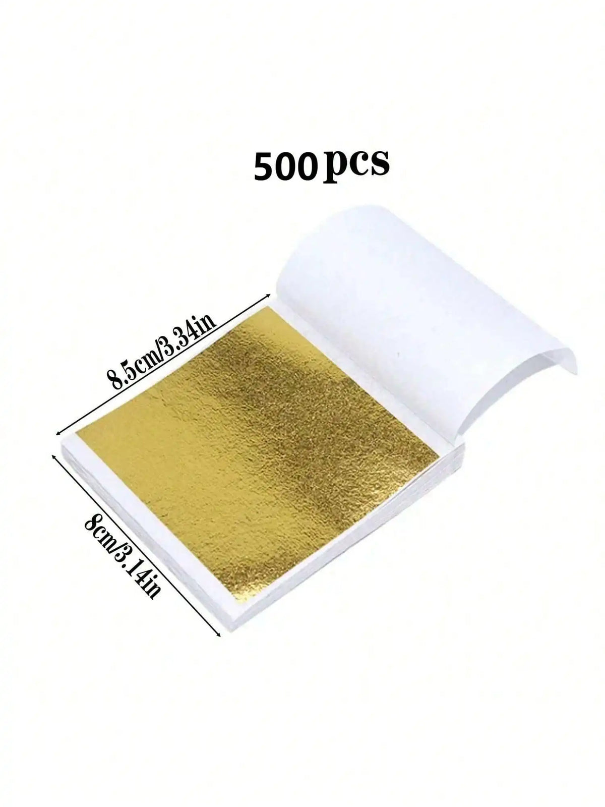 A sheet of edible gold leaf flakes for baking and cake decoration shown in a white packaging box.