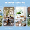 Multiple scenarios showing a versatile tablecloth used for weddings, dining, parties, and gardens.