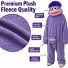 Funny Big Mouth Monster Onesie Pajamas – Cozy Coral Fleece Hooded Jumpsuit