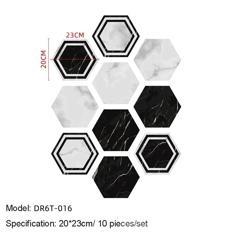 Hexagon Peel-and-Stick Wall & Floor Tiles