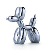 Silver resin balloon dog sculpture with a whimsical design for home decor
