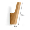 Naturholzwandhaken mit geneigtem Design, 10 cm lang und 2 cm breit.