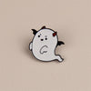 Halloween Enamel Pins Set - Cute Ghost, Black Cat, and Pumpkin Brooches for Kids