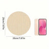 A round wooden bathroom wall sign featuring a lavender and candle design.