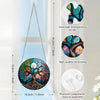A hanging acrylic stained glass tree art piece with UV printed colors and roots.