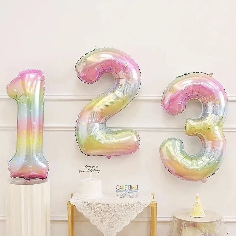 Pastel Rainbow Number Foil Balloon (40 inch)