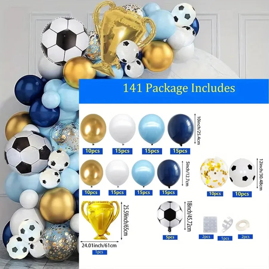 Football Party Balloon Arch Kit (141 Pieces)