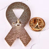 Insignia de esmalte dorado con forma de cinta rosa para la concienciación sobre el cáncer de mama