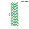 Ten straws in a pack featuring a green and white diagonal stripe pattern.