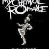 A black and white graphic featuring the My Chemical Romance logo and a skeletal figure titled The Black Parade.