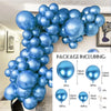A package of metallic chrome gold balloons for a balloon garland kit showing various sizes and quantities
