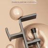 A close-up of a metal adjustable desk bag hook designed for securing backpacks and bags.