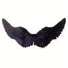 Black angel feather wings costume prop with adjustable straps