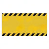 Yellow wooden sign with black diagonal stripes for home decor
