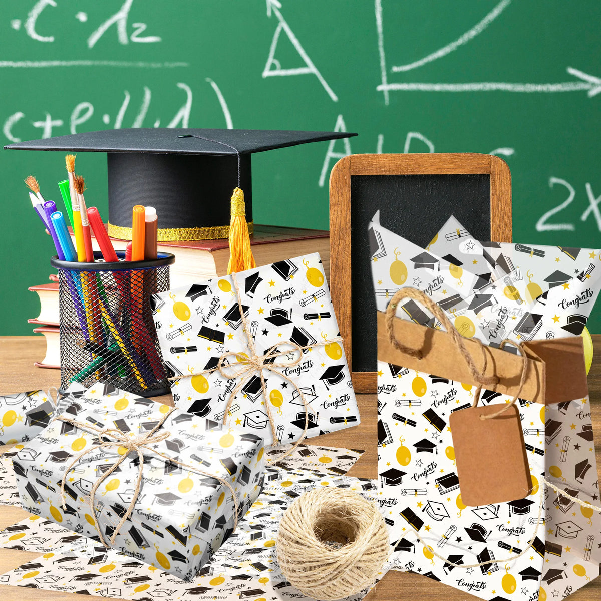 Graduation Gift Wrapping Paper Set for Parties & Presents