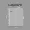 A diagram showing the dimensions of a 10 sheet inner page for a transparent photocard album.