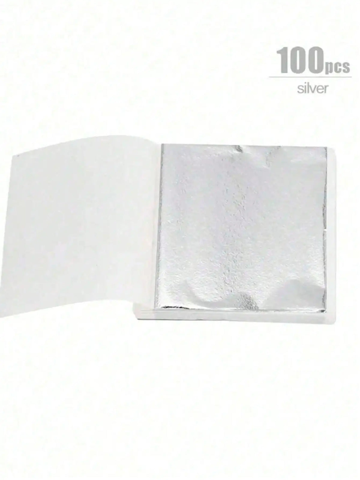 One sheet of silver edible gold leaf flakes for baking and cake decoration.