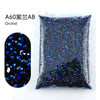 Bag of A60 AB orchid resin rhinestones with iridescent blue and black glitter