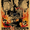 A vintage movie poster featuring a stylized illustration of a man and a woman with fiery accents.