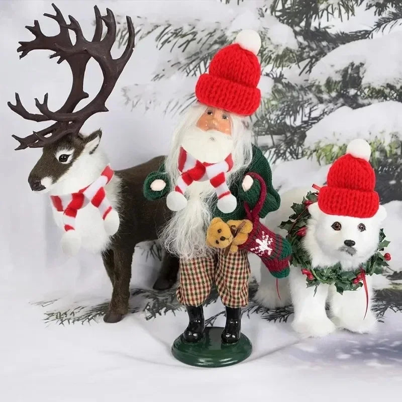 Festive Mini Santa Hat & Scarf Wine Bottle Topper Set