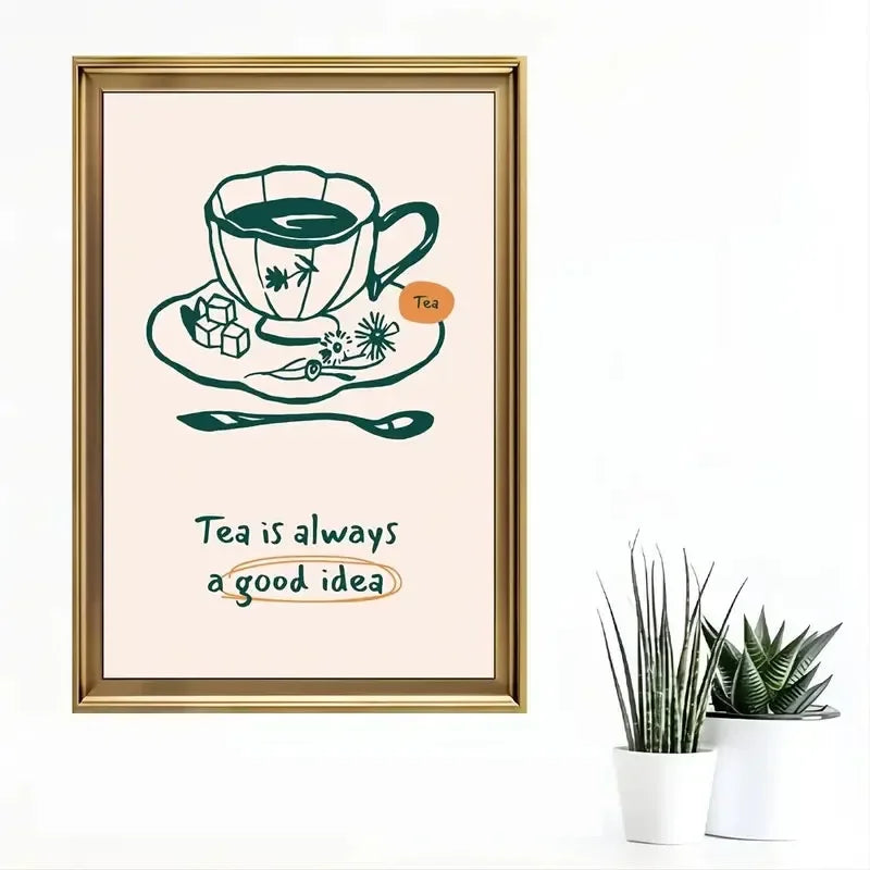 Tea Lovers Canvas Wall Art – Modern Kitchen Decor