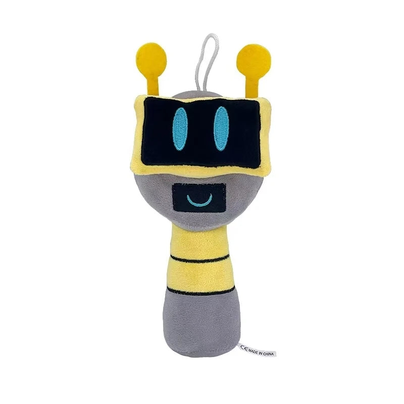 A collectible plush toy set featuring a yellow body, gray head, and bright yellow ears.