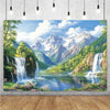 Forest Waterfall Wonderland Photography Backdrop