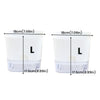 Two clear self-watering planters with white watering bottles shown side by side.