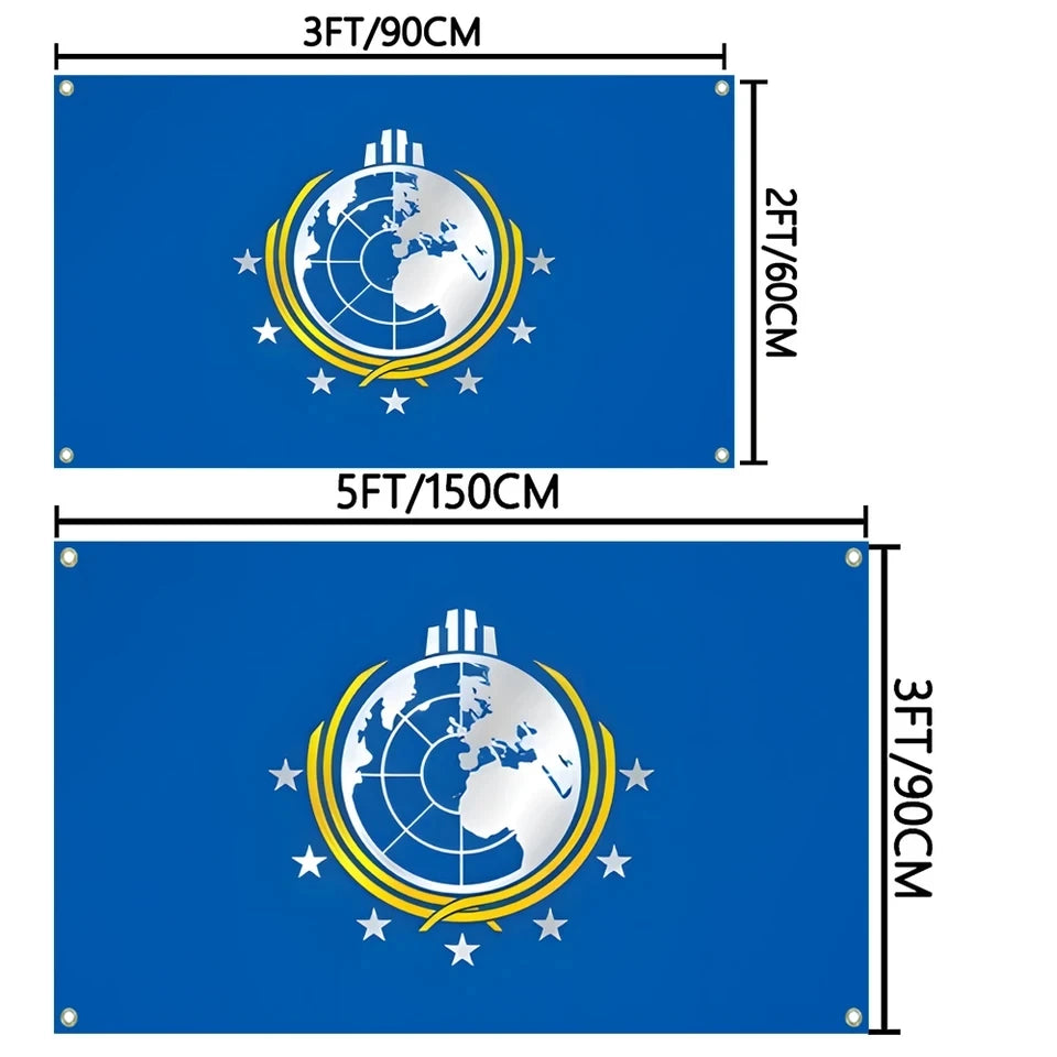 Super Earth Flag 3x5FT, Durable Polyester Outdoor Banner
