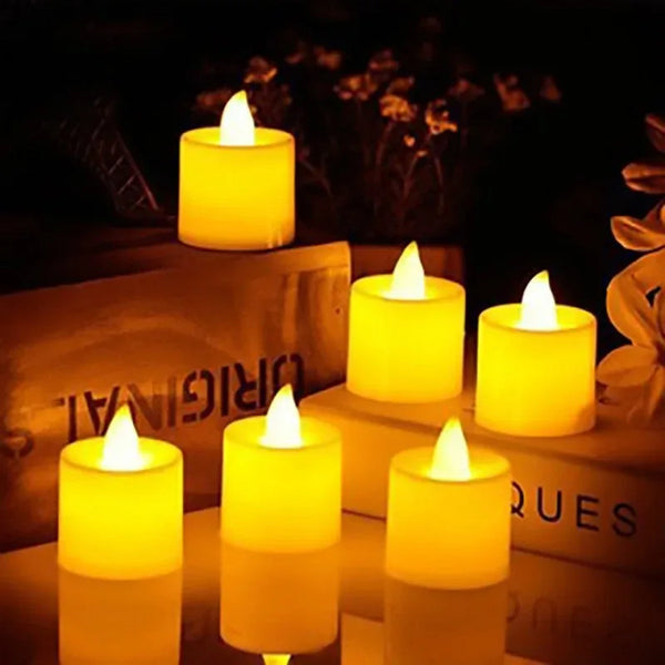 Flameless LED Tealight Candles with Warm Glow